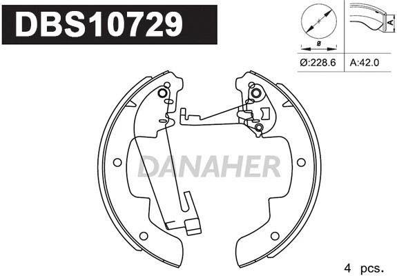 DBS10729 DANAHER Комплект тормозных колодок (фото 1)