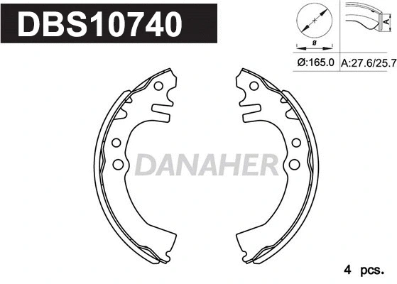 DBS10740 DANAHER Комплект тормозных колодок (фото 1)