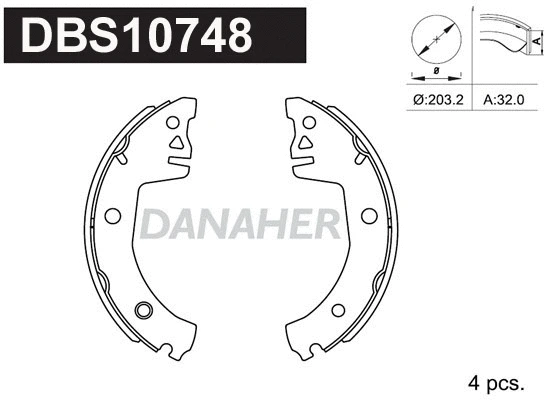 DBS10748 DANAHER Комплект тормозных колодок (фото 1)