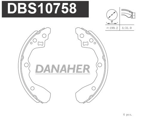DBS10758 DANAHER Комплект тормозных колодок (фото 1)