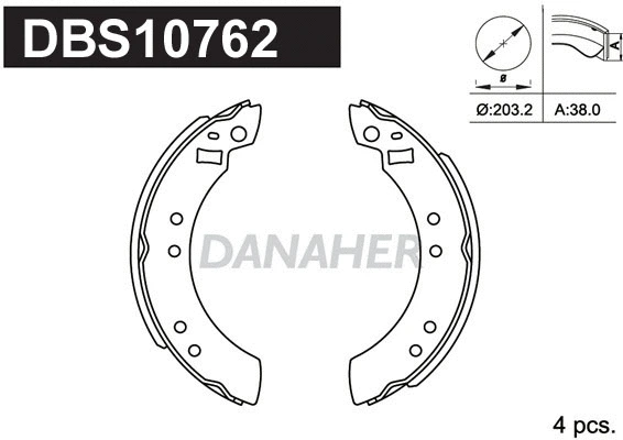 DBS10762 DANAHER Комплект тормозных колодок (фото 1)