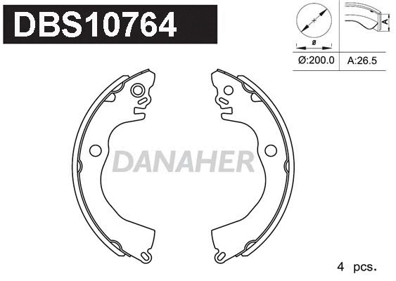 DBS10764 DANAHER Комплект тормозных колодок (фото 1)