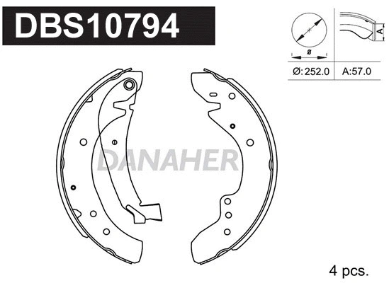 DBS10794 DANAHER Комплект тормозных колодок (фото 1)