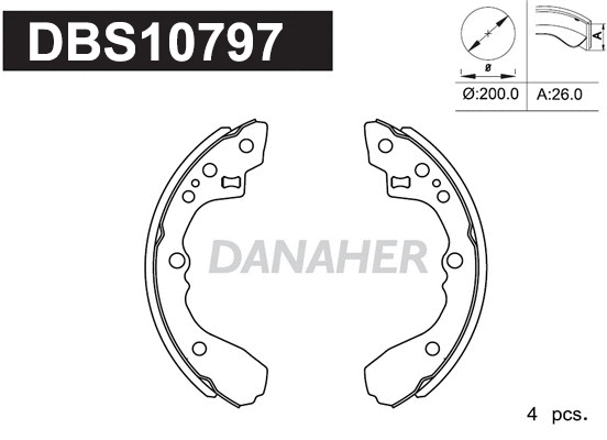 DBS10797 DANAHER Комплект тормозных колодок (фото 1)