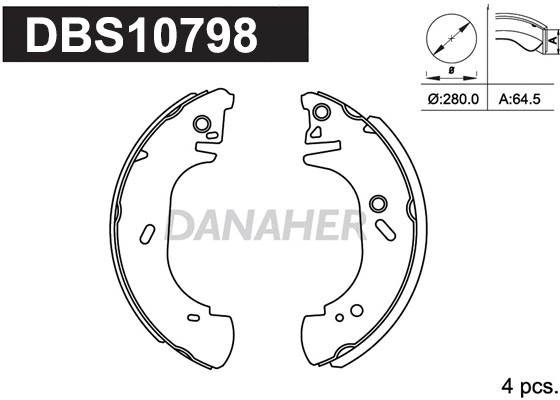 DBS10798 DANAHER Комплект тормозных колодок (фото 1)