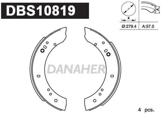 DBS10819 DANAHER Комплект тормозных колодок (фото 1)