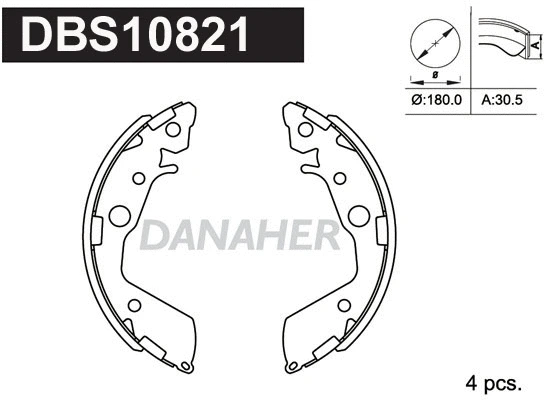 DBS10821 DANAHER Комплект тормозных колодок (фото 1)