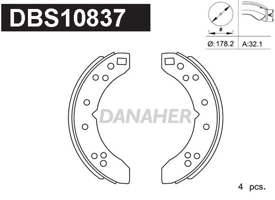 DBS10837 DANAHER Комплект тормозных колодок (фото 1)
