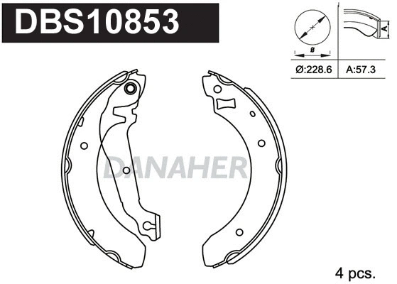 DBS10853 DANAHER Комплект тормозных колодок (фото 1)