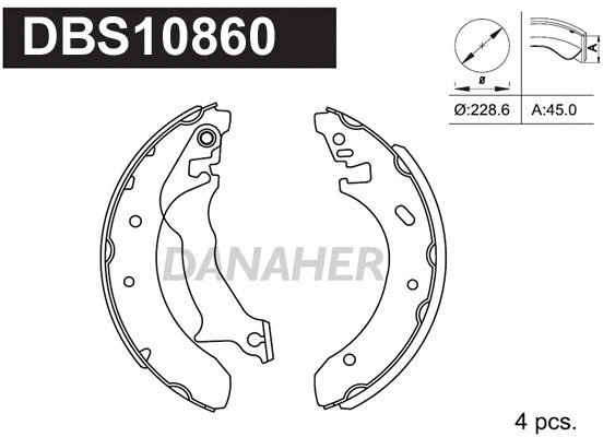 DBS10860 DANAHER Комплект тормозных колодок (фото 1)