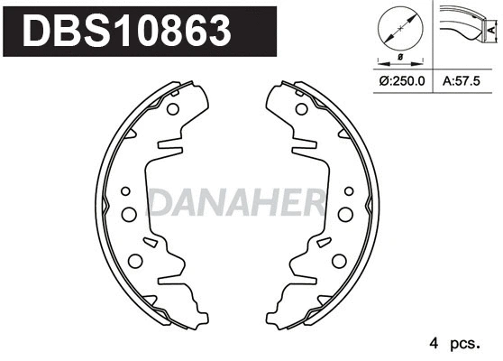 DBS10863 DANAHER Комплект тормозных колодок (фото 1)