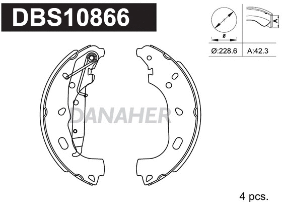 DBS10866 DANAHER Комплект тормозных колодок (фото 1)