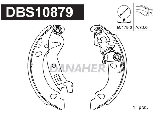 DBS10879 DANAHER Комплект тормозных колодок (фото 1)