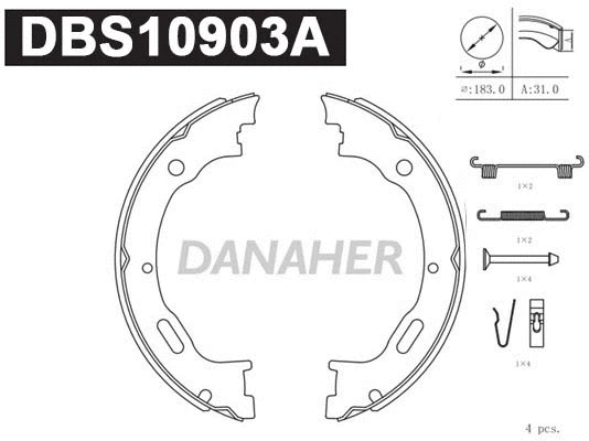 DBS10903A DANAHER Комплект тормозных колодок (фото 1)