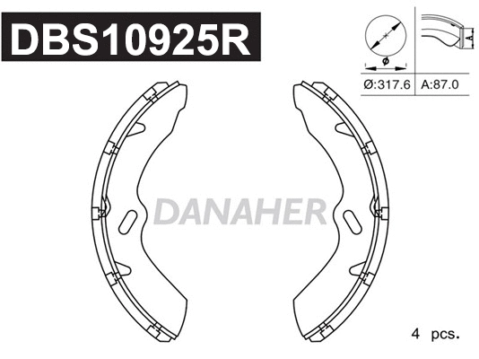 DBS10925R DANAHER Комплект тормозных колодок (фото 1)