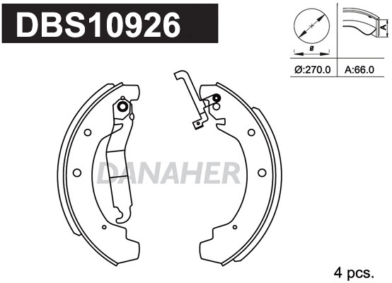 DBS10926 DANAHER Комплект тормозных колодок (фото 1)