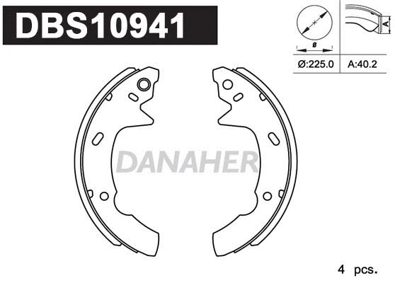 DBS10941 DANAHER Комплект тормозных колодок (фото 1)