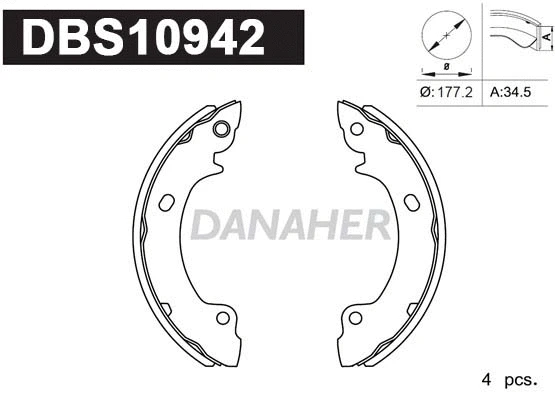 DBS10942 DANAHER Комплект тормозных колодок (фото 1)