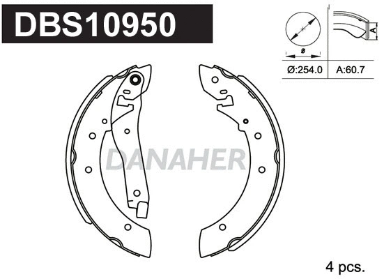 DBS10950 DANAHER Комплект тормозных колодок (фото 1)