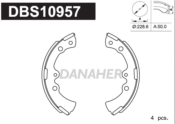 DBS10957 DANAHER Комплект тормозных колодок (фото 1)