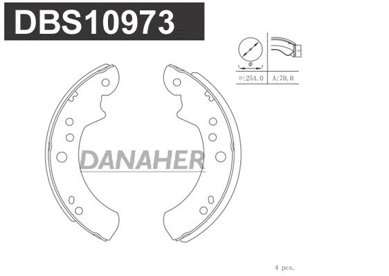 DBS10973 DANAHER Комплект тормозных колодок (фото 1)