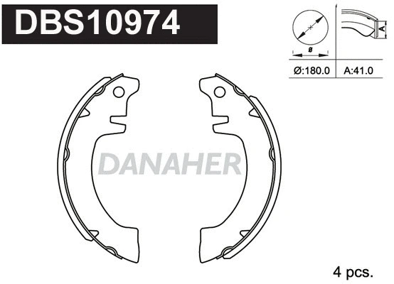 DBS10974 DANAHER Комплект тормозных колодок (фото 1)