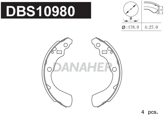 DBS10980 DANAHER Комплект тормозных колодок (фото 1)