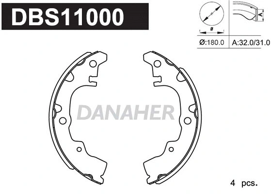 DBS11000 DANAHER Комплект тормозных колодок (фото 1)