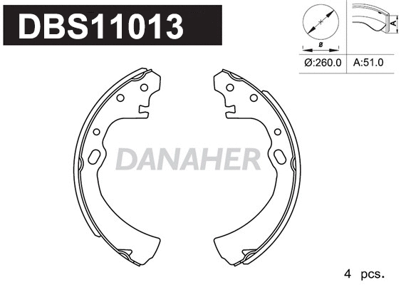 DBS11013 DANAHER Комплект тормозных колодок (фото 1)