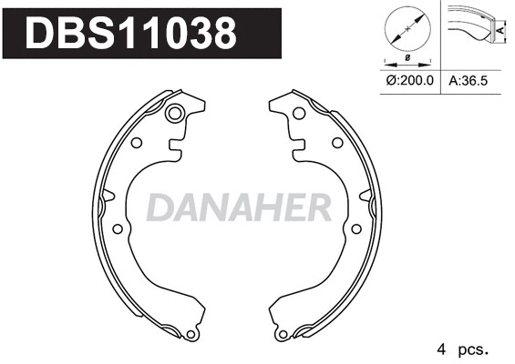 DBS11038 DANAHER Комплект тормозных колодок (фото 1)