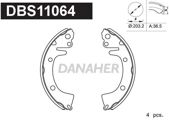 DBS11064 DANAHER Комплект тормозных колодок (фото 1)