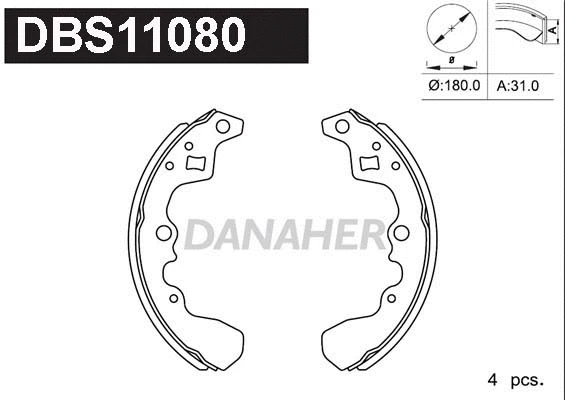 DBS11080 DANAHER Комплект тормозных колодок (фото 1)