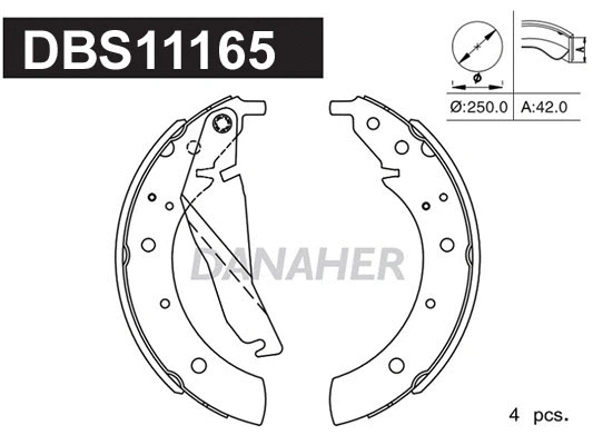 DBS11165 DANAHER Комплект тормозных колодок (фото 1)