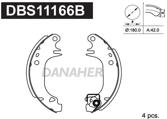 DBS11166B DANAHER Комплект тормозных колодок (фото 1)