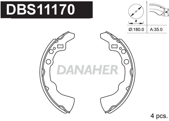DBS11170 DANAHER Комплект тормозных колодок (фото 1)