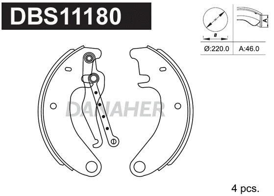 DBS11180 DANAHER Комплект тормозных колодок (фото 1)