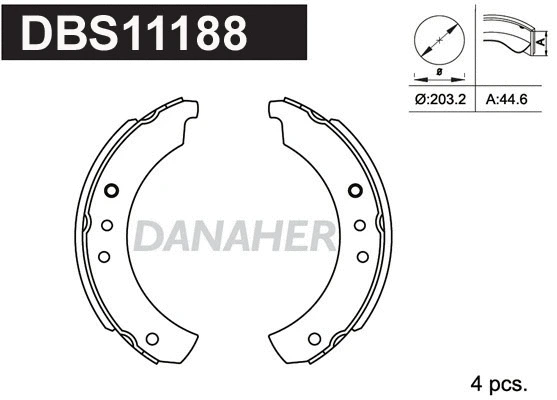 DBS11188 DANAHER Комплект тормозных колодок (фото 1)
