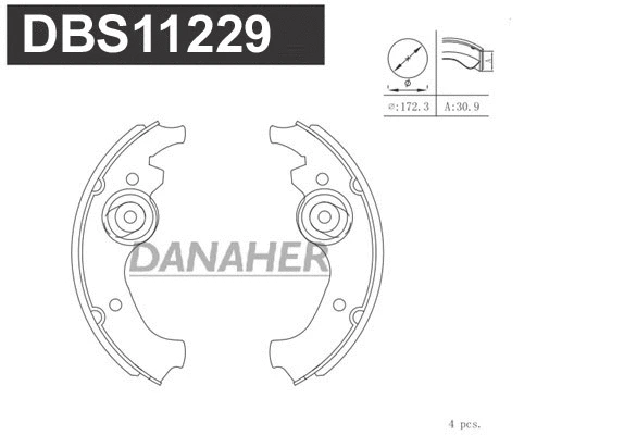DBS11229 DANAHER Комплект тормозных колодок (фото 1)