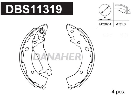 DBS11319 DANAHER Комплект тормозных колодок (фото 1)