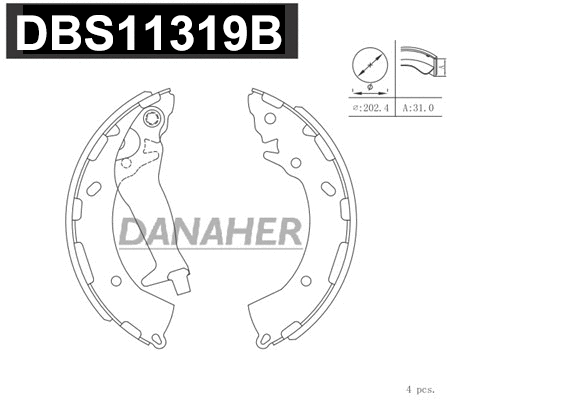 DBS11319B DANAHER Комплект тормозных колодок (фото 1)