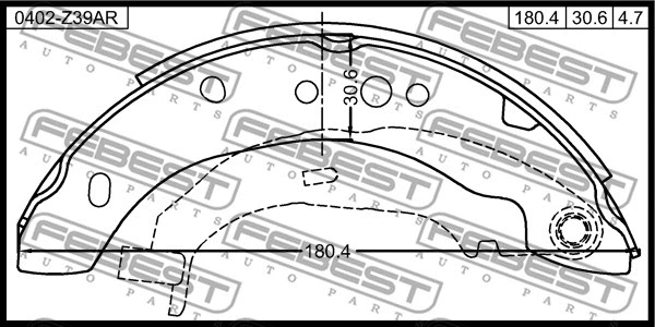 0402-Z39AR FEBEST Комплект тормозных колодок (фото 2)