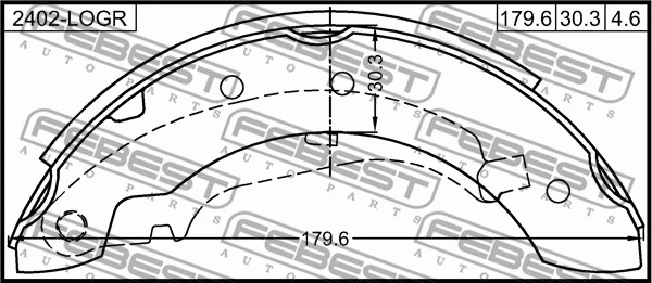 2402-LOGR FEBEST Комплект тормозных колодок (фото 2)