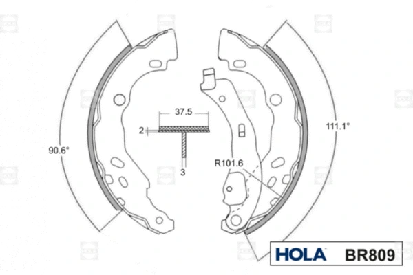 BR809 HOLA Комплект тормозных колодок (фото 3)