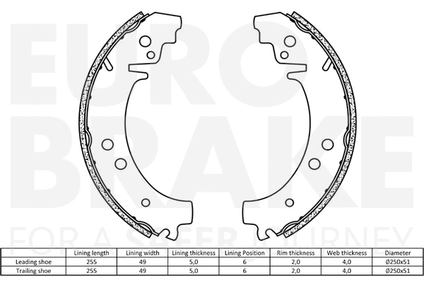 58492723276 EUROBRAKE Комплект тормозных колодок (фото 2)