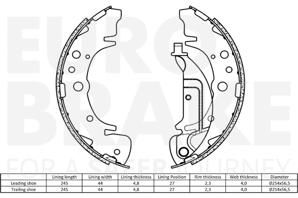 58492734666 EUROBRAKE Комплект тормозных колодок (фото 2)