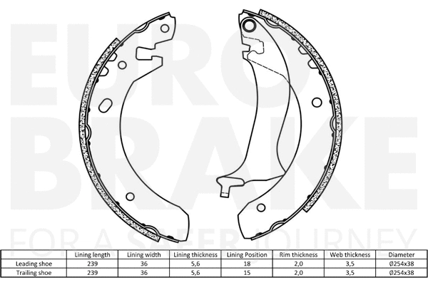 58492740634 EUROBRAKE Комплект тормозных колодок (фото 2)
