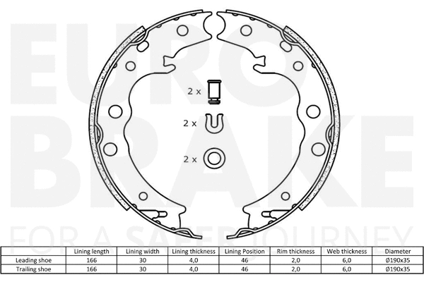 58492744858 EUROBRAKE Комплект тормозных колодок (фото 2)