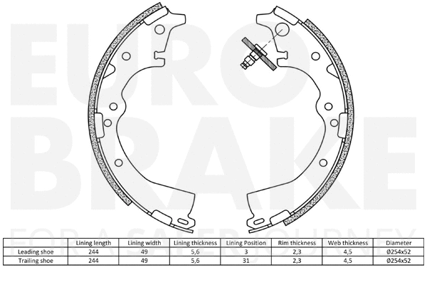 58492745426 EUROBRAKE Комплект тормозных колодок (фото 2)