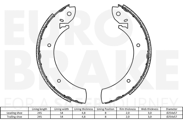 58492799272 EUROBRAKE Комплект тормозных колодок (фото 2)