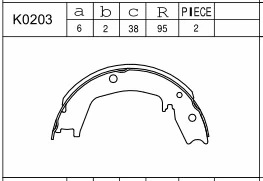 K0203 ASIMCO Комплект тормозных колодок (фото 1)